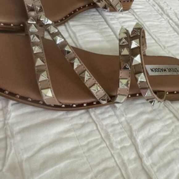 Steve Madden Women's Skyler Studded Strappy Slide Sandals - Picture 8 of 16